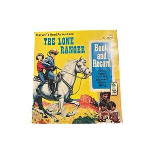 The Lone Ranger Book & Record Set 24 Page Storybook 45 RPM Peter Pan Vintage 199